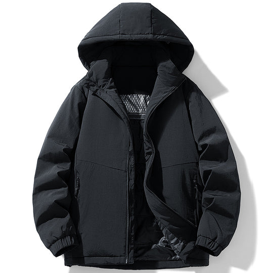 Herren Gepolsterte Thermo-Winterjacke mit Kapuze, wasserabweisender Außenhaut und Reißverschlusstaschen Shop Nory