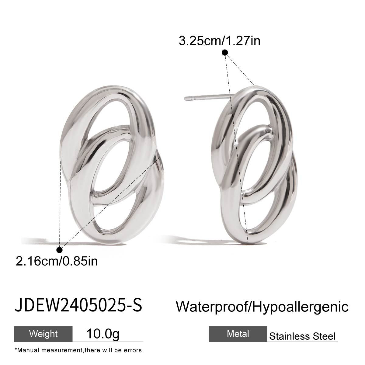 Damen Edelstahl Ohrringe mit modernem Doppelring-Design Shop Nory