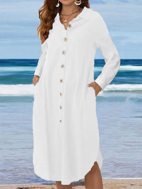 Damen Hemdkleid mit Knopfleiste und Seitenschlitzen Shop Nory