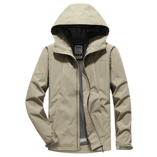 Herren Softshell Regen- und Übergangsjacke mit Kapuze, winddichter Membran und atmungsaktivem Meshfutter Shop Nory
