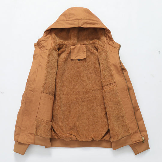 Herren Kapuzenjacke mit Sherpa-Futter und Canvas-Außenmaterial Shop Nory