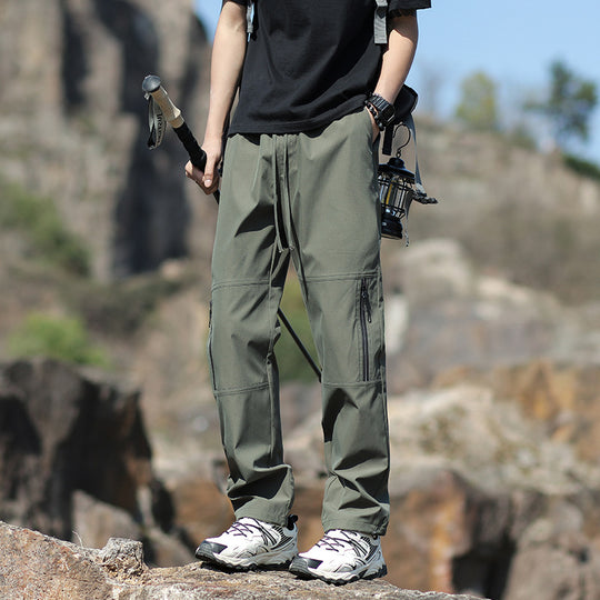 Herren Technische Outdoor- und Wanderhose mit Reißverschlusstaschen und verstellbarer Taille Shop Nory