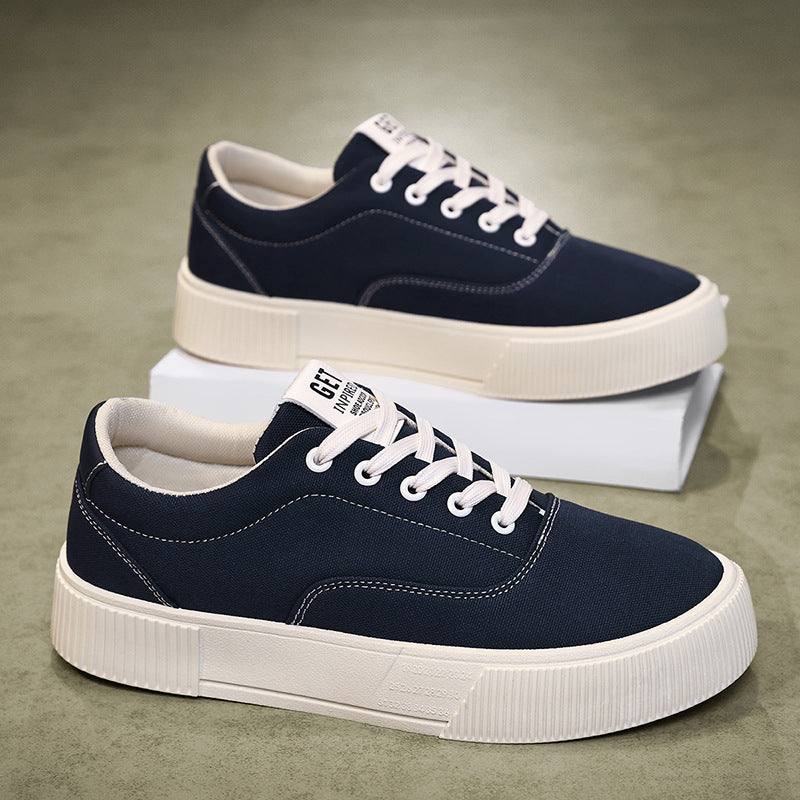 Unisex Leichter Canvas-Low-Top Sneaker mit dicker Plateau-Gummisohle Shopy Nory