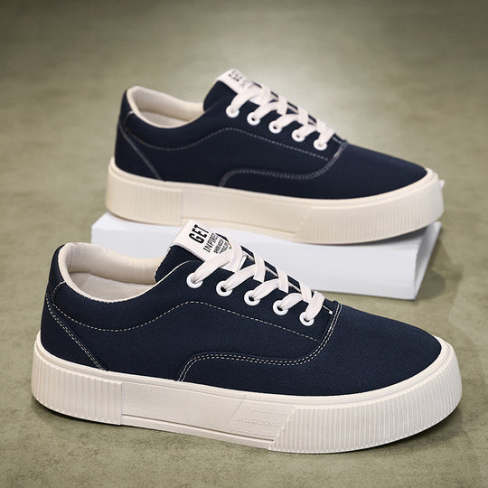 Unisex Leichter Canvas-Low-Top Sneaker mit dicker Plateau-Gummisohle Shopy Nory