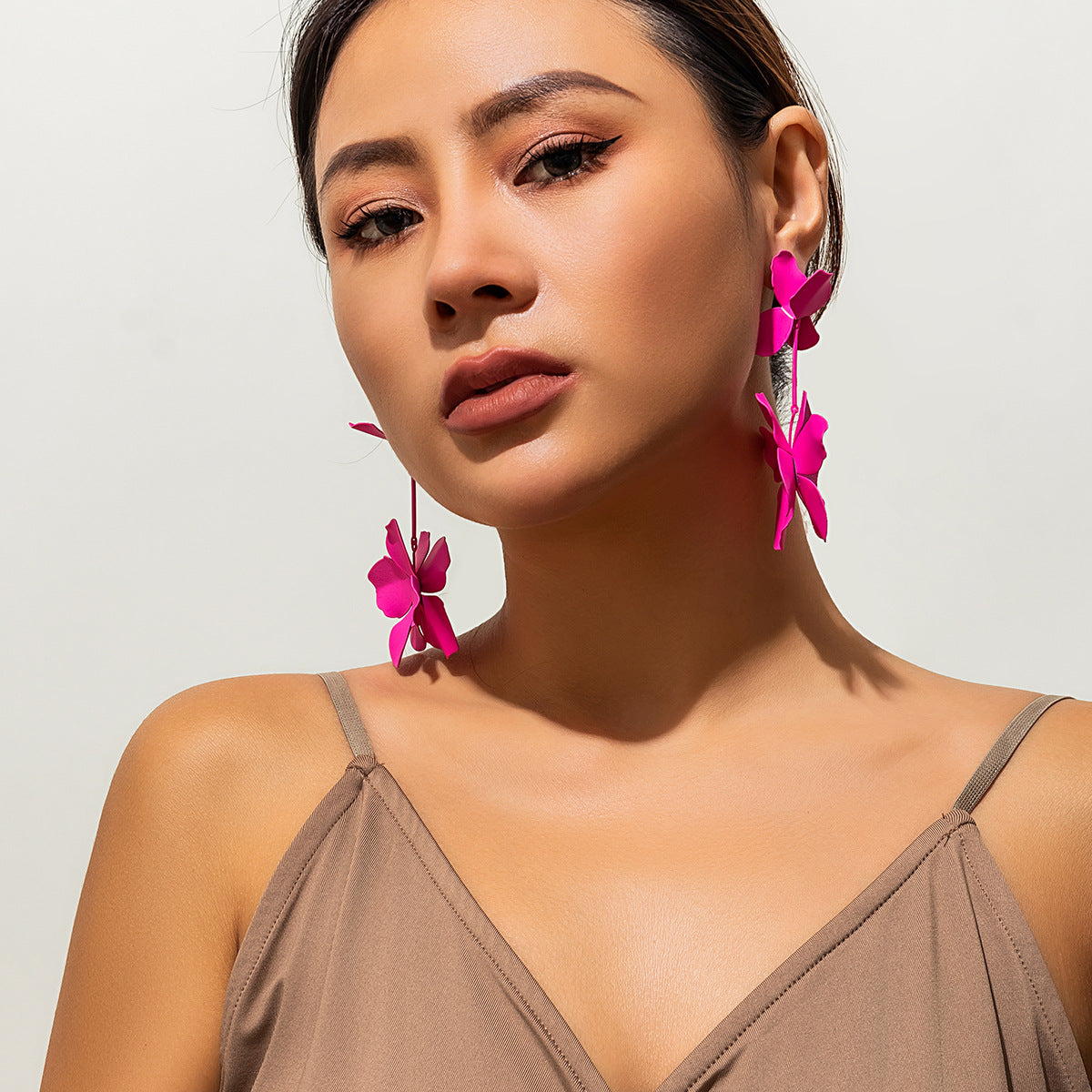 Damen hängende Blüten-Ohrstecker aus Edelstahl Shop Nory
