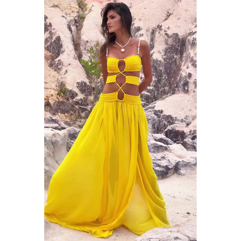 Damen Maxikleid mit einzigartigem Cut-Out Design Shopnory