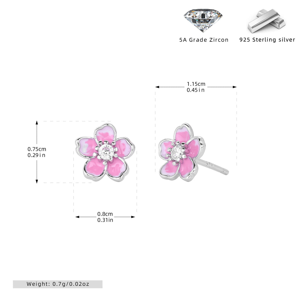 Damen Blumen Ohrstecker aus 925 Sterling Silber mit Zirkonia Shop Nory