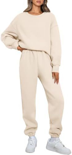 Damen nan Relaxed-Loungewear-Set mit Oversize Rundhals-Sweatshirt und taillierter High-Waist Jogginghose aus French Terry Shop Nory