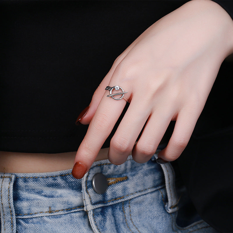 Damen Ring mit modernem Kettendesign und funkelndem Zirkonia Shop Nory
