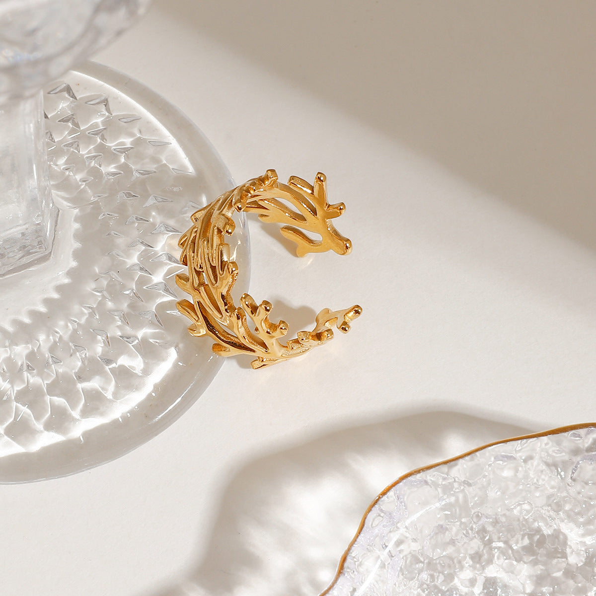 Damen Offener Ring im Korallen-Stil Shop Nory