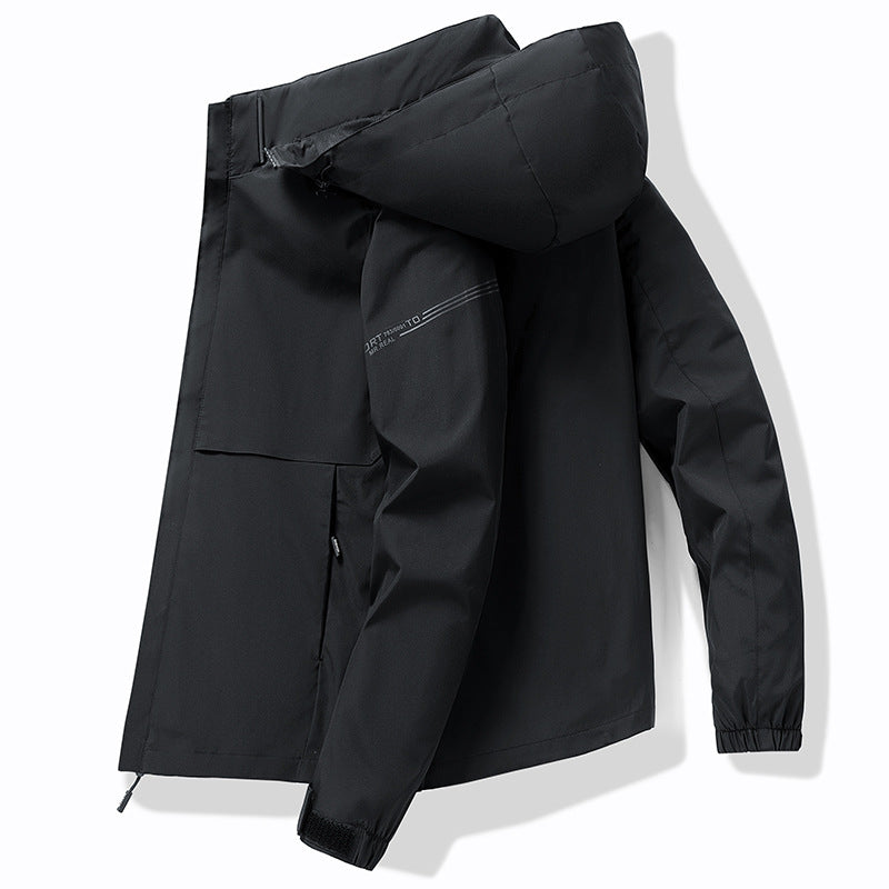 Herren Funktionale Outdoor-Jacke mit verstellbarem Kapuzendesign Shop Nory