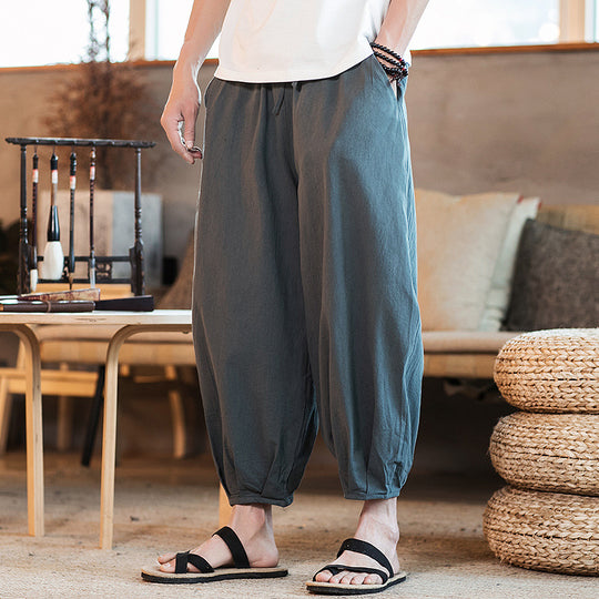 Herren Weite Harem-Loungehose mit elastischem Bund und gerafften Knöchelabschlüssen Shop Nory