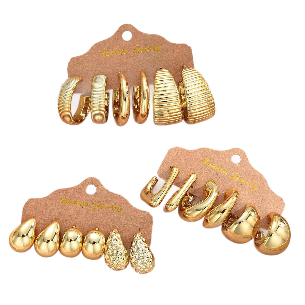 Damen Ohrstecker Set mit funkelnden Designs und eleganten Oberflächen Shop Nory