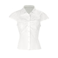 Damen elegante Bluse mit Raffung und schickem Kragen