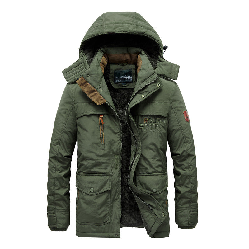 Herren Thermisch gefütterter Fieldparka mit Kunstfell-Innenfutter und Multifunktions-Taschen Shop Nory