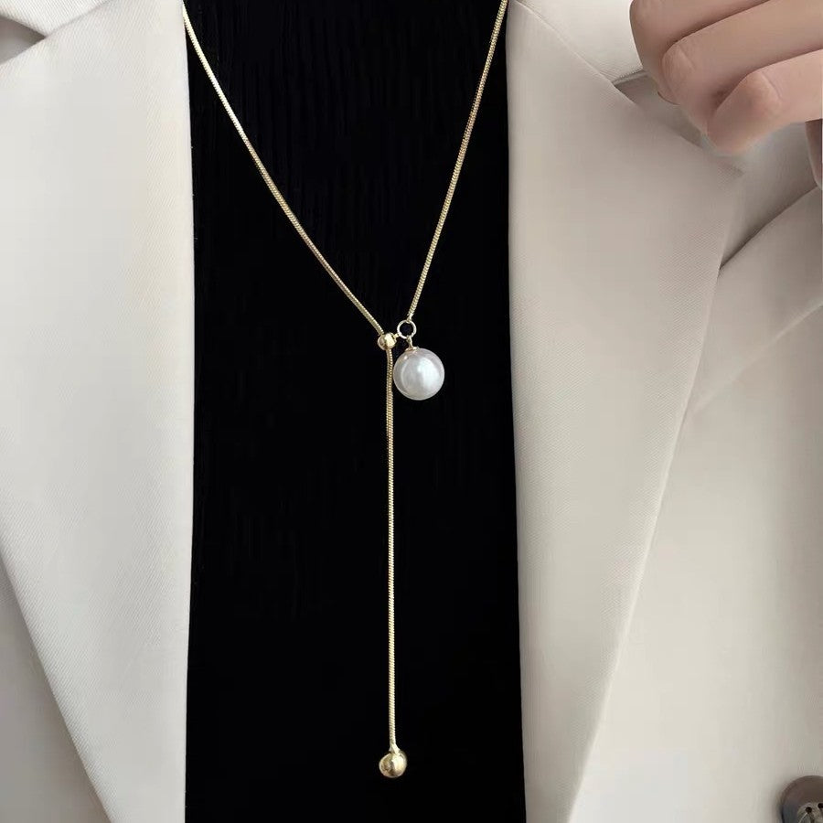 Verstellbare Perlen-Lariat-Halskette für Damen Shop Nory