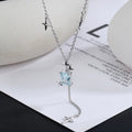 Damen Edelsteinkette mit elegantem Flugzeuganhänger und filigraner Gliederung Shop Nory