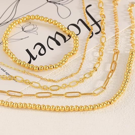 Damen Fußkettchen mit funkelnden goldfarbenen Perlen und elegantem Design Shop Nory