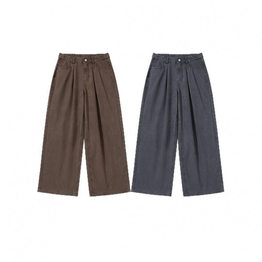 Damen Weite Bundfalten-Hose mit hoher Taille und weitem Bein Shop Nory