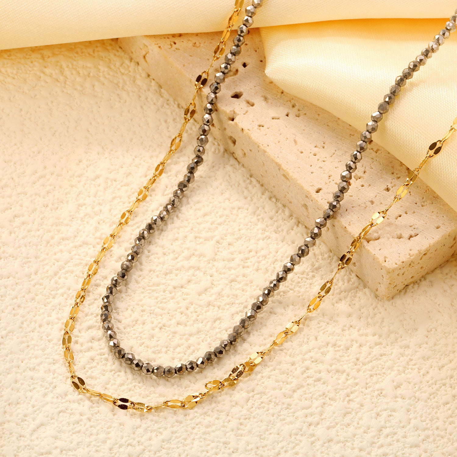 Damen Edelstahl Halskette mit geflochtenem Design Shop Nory