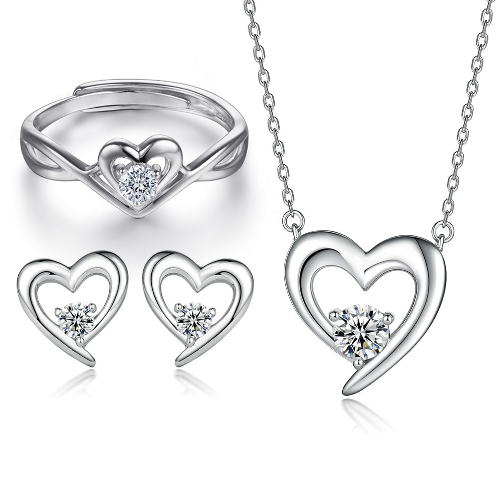 Damen Halskette mit herzförmigem Anhänger und integriertem Zirkonia Shop Nory
