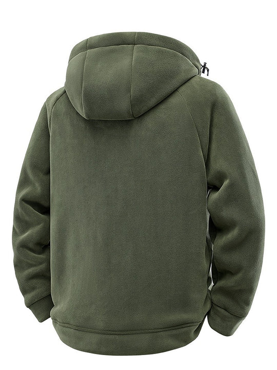 Herren Gefütterte Kapuzen-Fleecejacke mit Teddyfutter und durchgehendem Reißverschluss Shop Nory