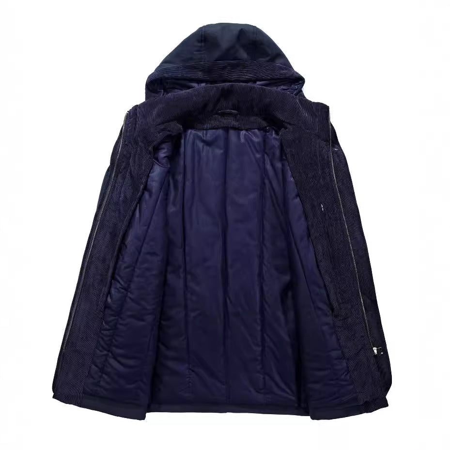 Herren Thermo-Canvas-Parka mit Sherpa-Innenfutter, abnehmbarer Kapuze und Multifunktions-Taschen Shop Nory