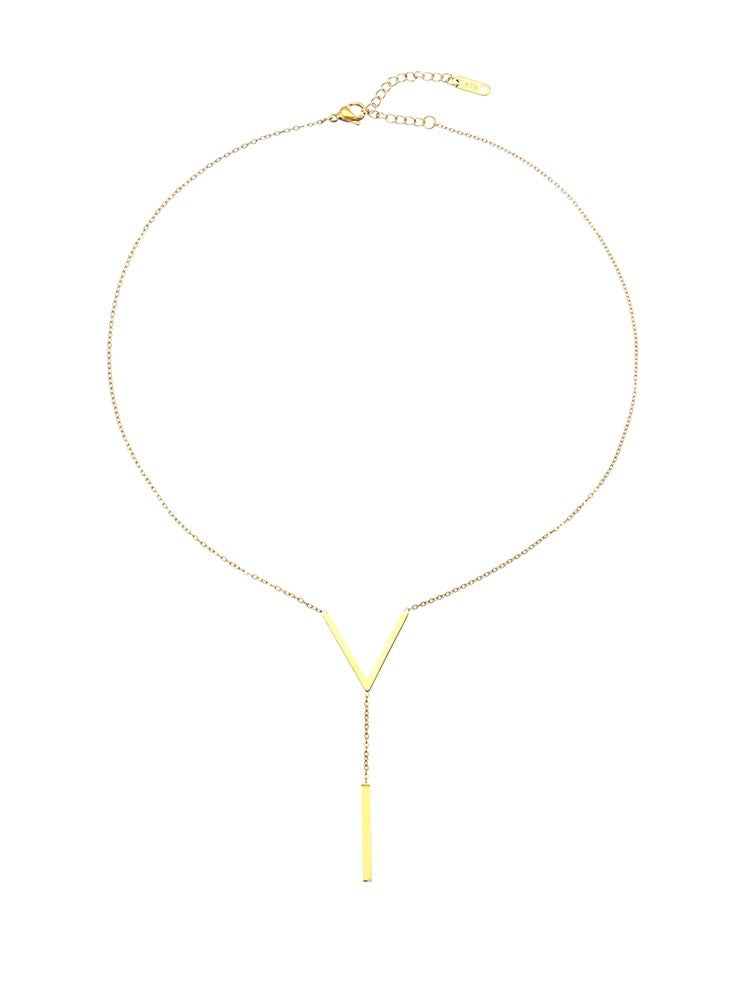 Damen Minimalistische Y-Form Anhänger Halskette Shop Nory