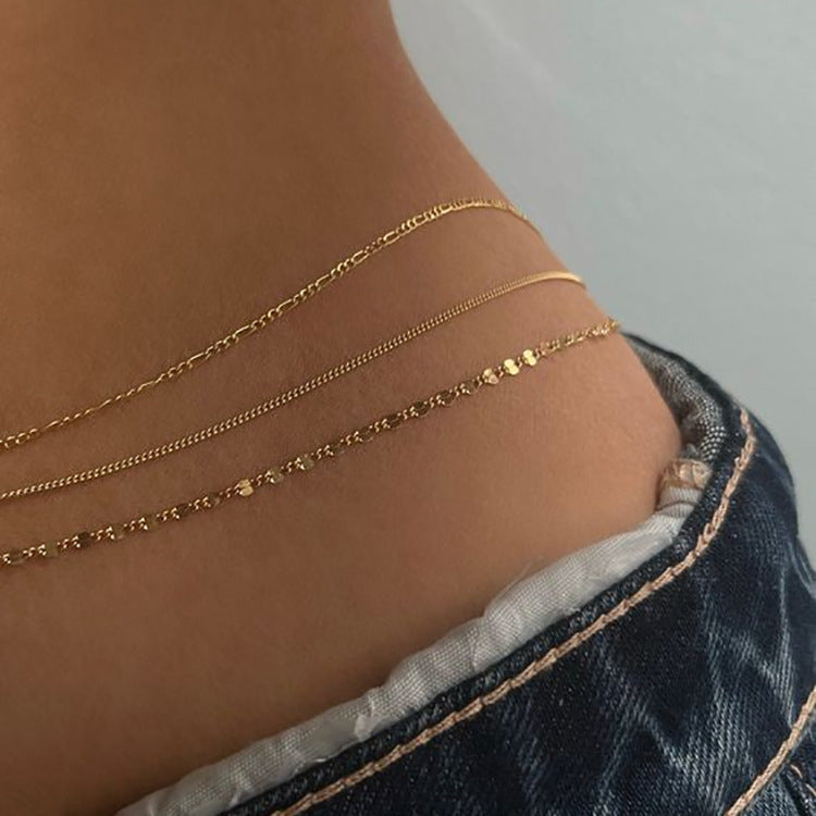 Damen Fußkettchen-Set mit filigranen Ketten und funkelnden Akzenten Shop Nory