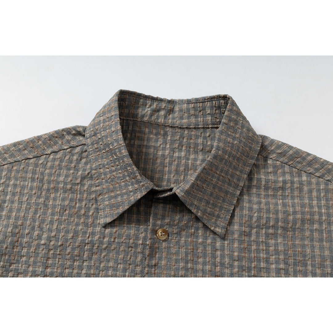 Herren Leichtes Karo-Overshirt aus Baumwollmischung mit geradem Saum und aufgesetzter Brusttasche Shop Nory