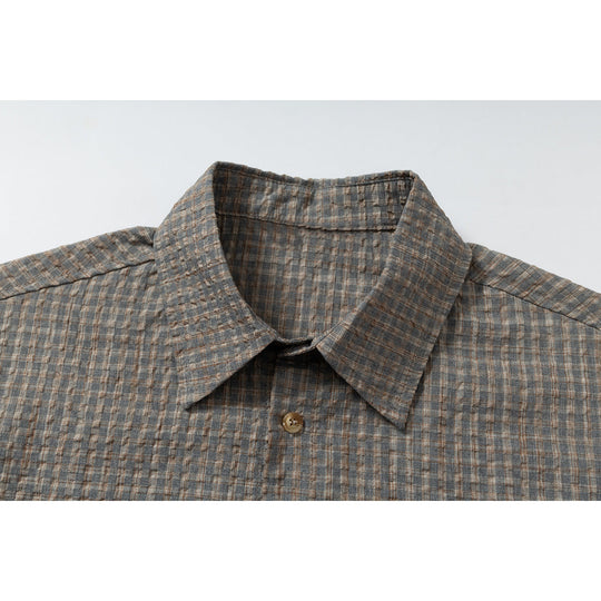 Herren Leichtes Karo-Overshirt aus Baumwollmischung mit geradem Saum und aufgesetzter Brusttasche Shop Nory