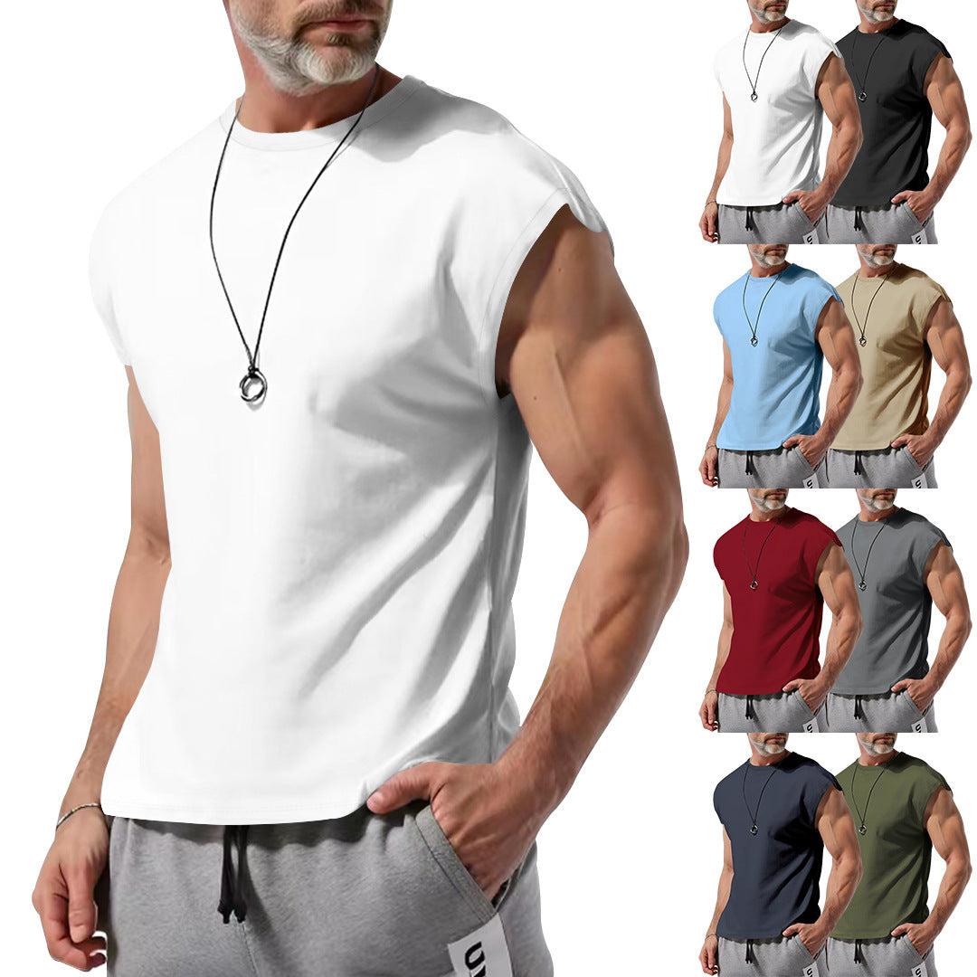 Herren schickes ärmelloses T-Shirt aus atmungsaktivem Baumwollmix