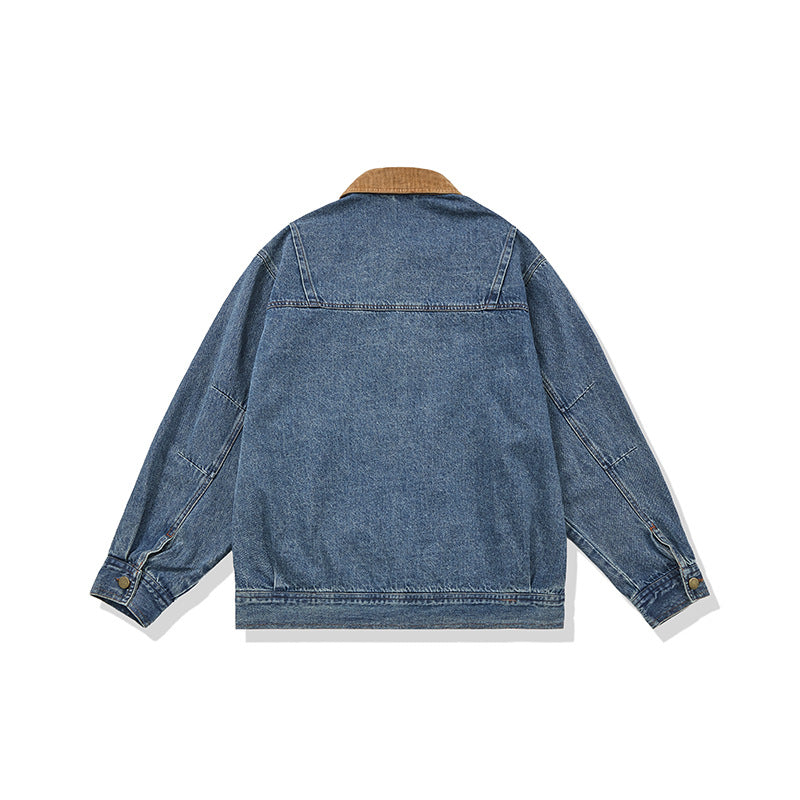Herren Boxy Denim‑Blousonjacke mit Cordkragen und Multifunktionspattentaschen Shop Nory
