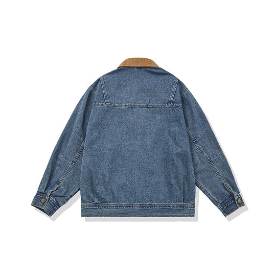 Herren Boxy Denim‑Blousonjacke mit Cordkragen und Multifunktionspattentaschen Shop Nory