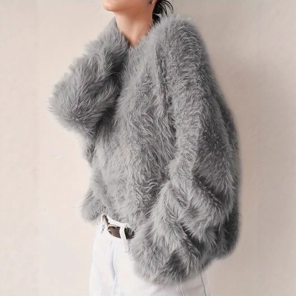 Damen Flauschiger Pullover mit weichem Material und modischem Design
