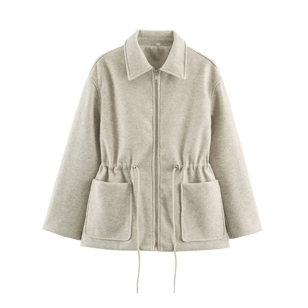 Damen Kurzjacke aus Wollmix mit Tunnelzug‑Taillierung und aufgesetzten Taschen Shop Nory