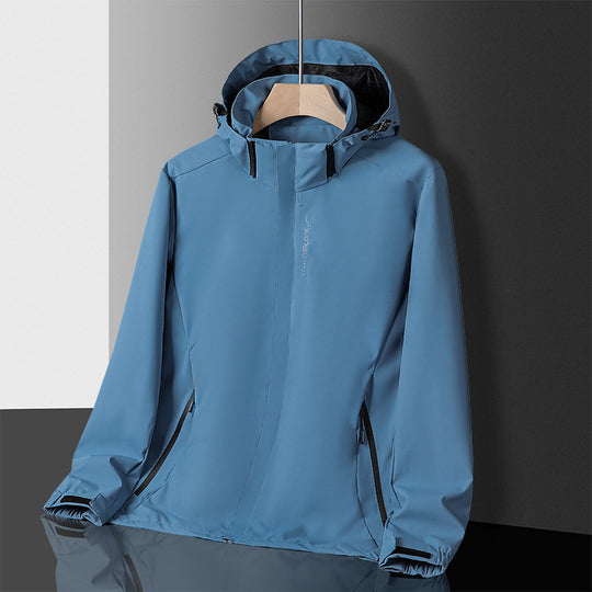 Herren leichter wasserdichter Softshell‑Hoodie mit Kapuze und Tarn‑Hex‑Alloverprint Shop Nory