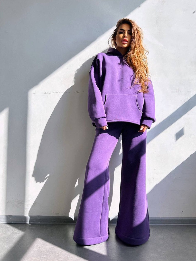 Damen Oversized Hoodie‑Set mit weiter Palazzo‑Loungehose aus schwerer Baumwollmischung Shop Nory