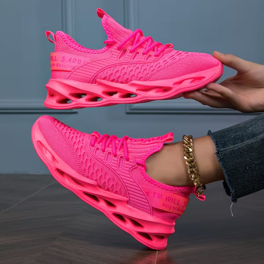 Damen Luftkissen-Sneaker mit transparenter Luftsohle und gestricktem Oberschuh Shop Nory