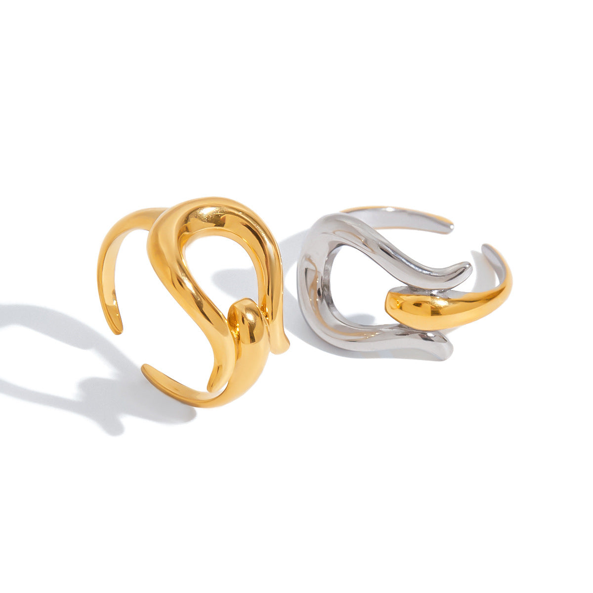 Damen Offener Ring aus rostfreiem Edelstahl mit elegantem Design und hypoallergener Verarbeitung Shop Nory