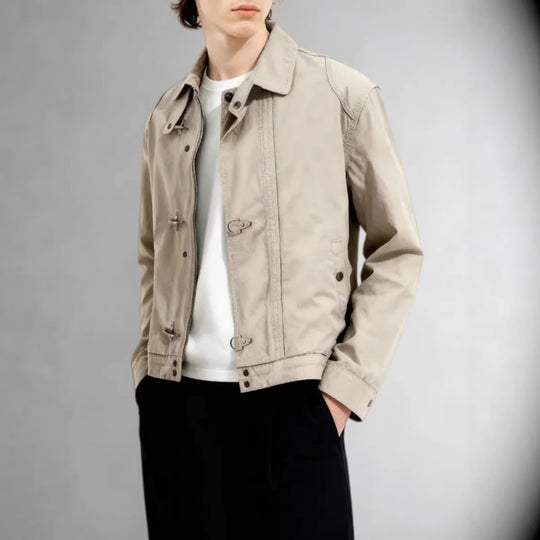 Damen Modische Kurzjacke mit Schnallenverschluss
