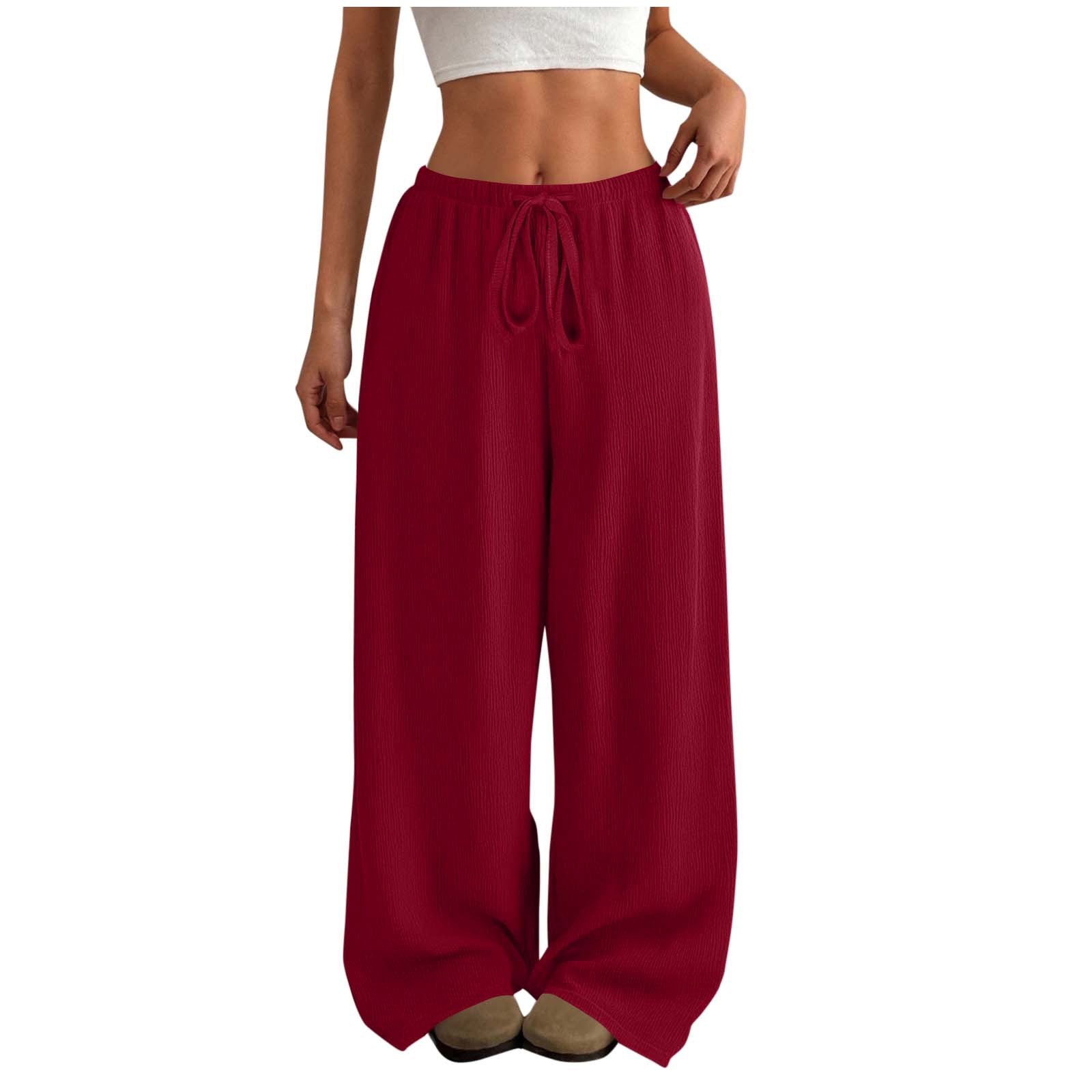Damen Weite Sommerhose aus leichtem Stoff mit Gummizug