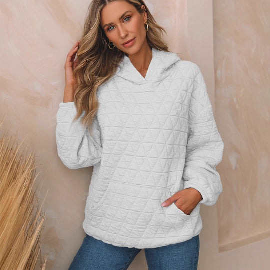Damen Gepolsterter Stepp-Kapuzenpullover mit Kängurutasche Shop Nory