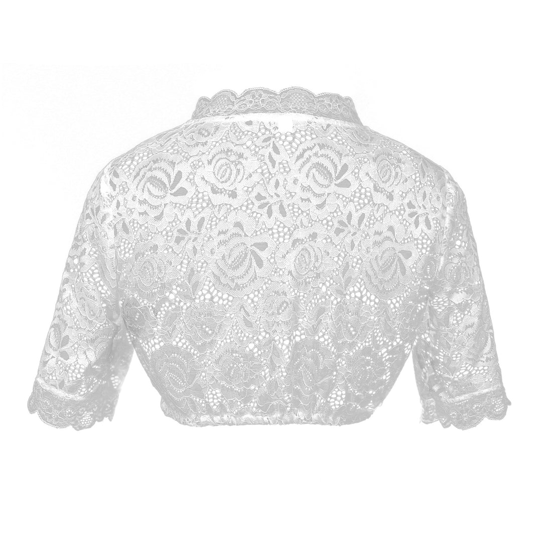 Damen nan Spitzenbolero kurz mit Stehkragen und Bindeband Shop Nory