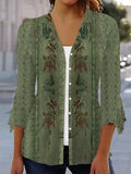 Damen Blusenshirt mit floralem Design und eleganten Rüschendetails Shopnory