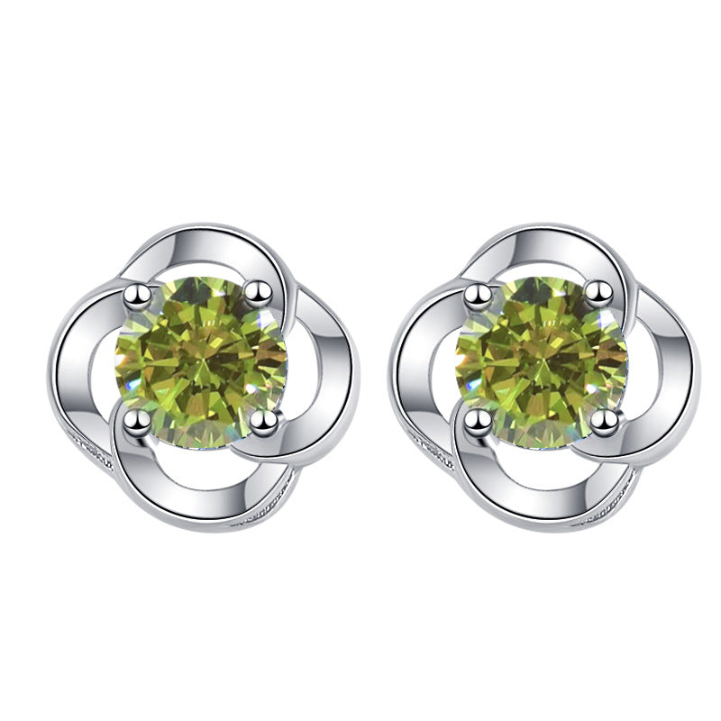 Damen Ohrringe im floralen Design mit buntem Kristall Shop Nory