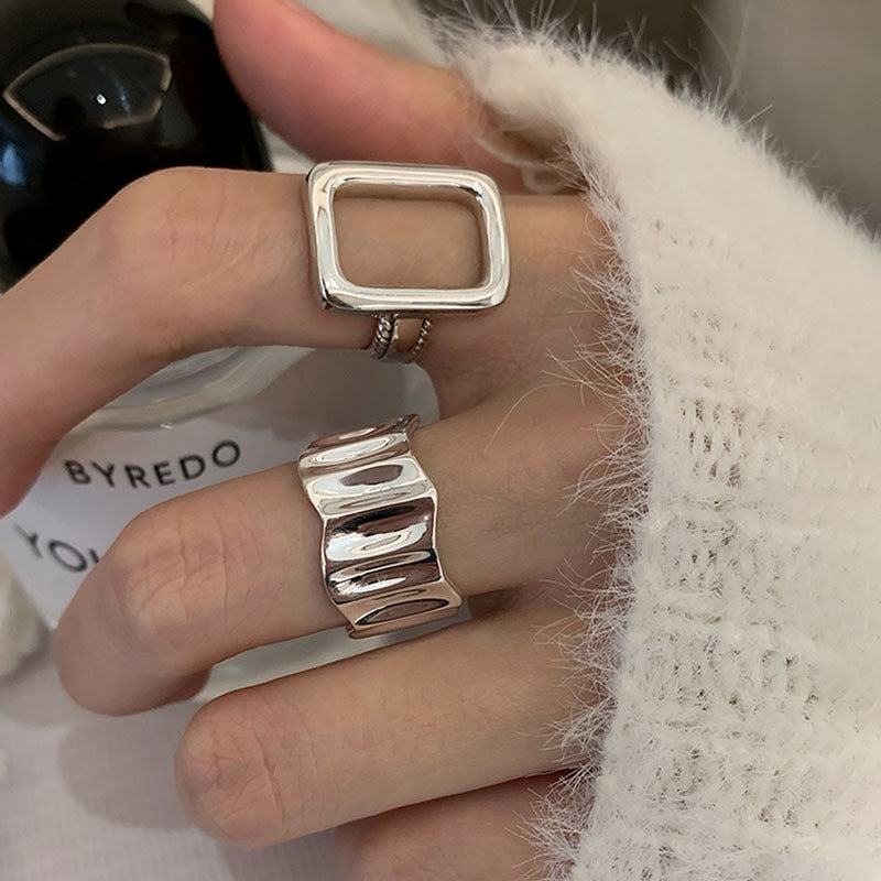 Damen geometrischer Trendring mit offener Fassung Shop Nory