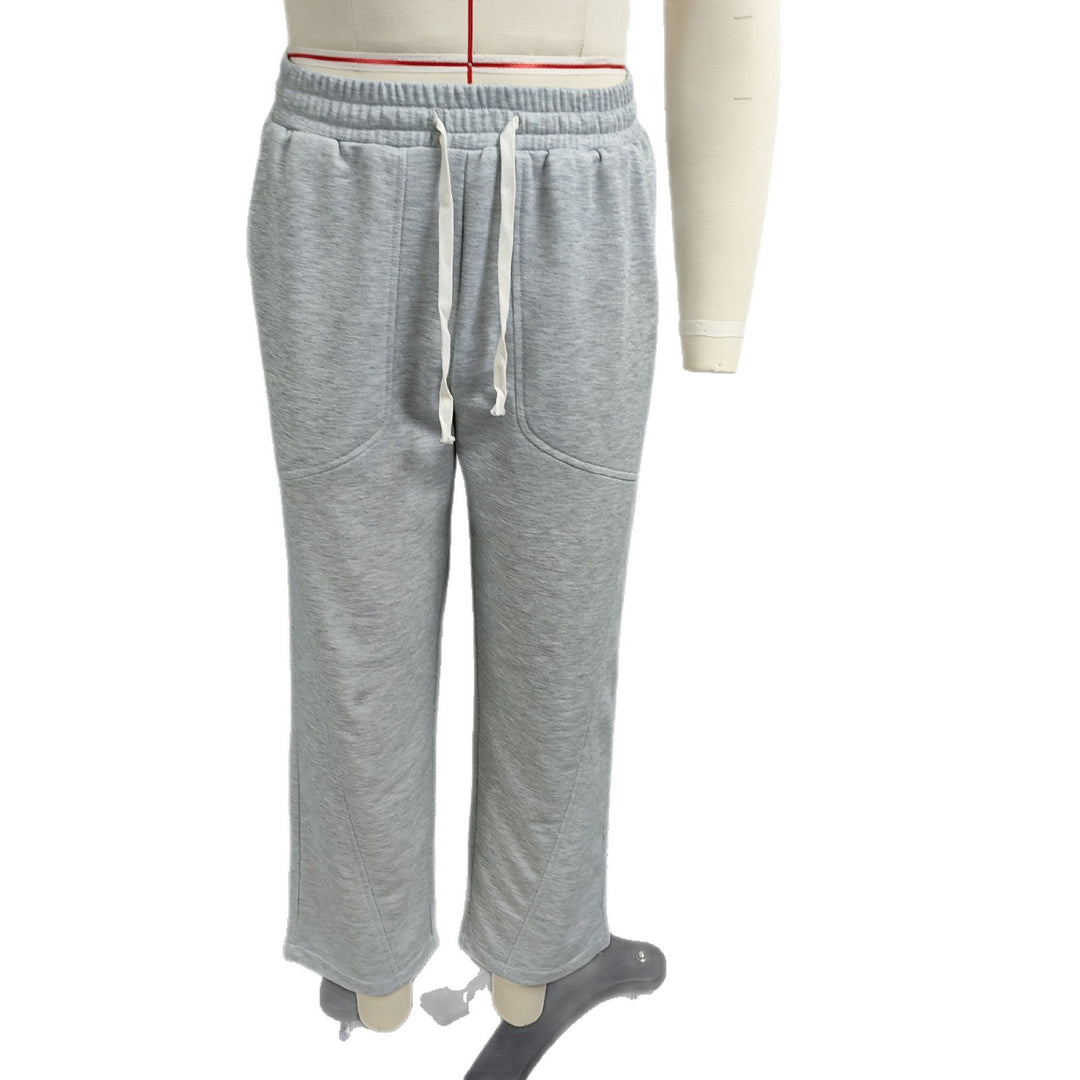 Damen Weite Baggy-Sweatpants mit hohem Elastikbund, Kordelzug und Teilungsnähten Shop Nory