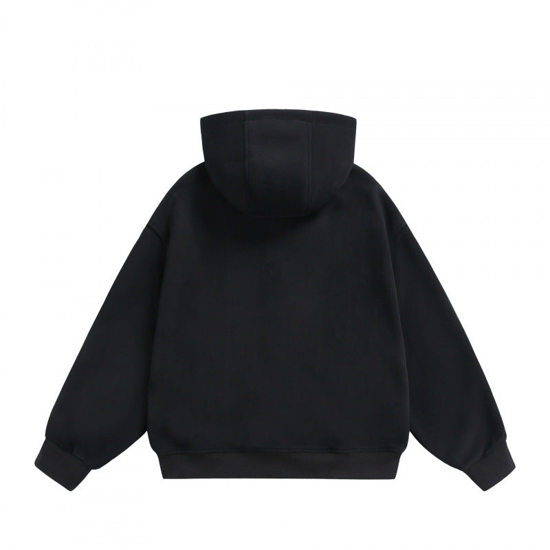 Unisex Boxy-Kapuzenjacke mit Zwei-Wege-Reißverschluss und geometrischen Nahtdetails Shop Nory