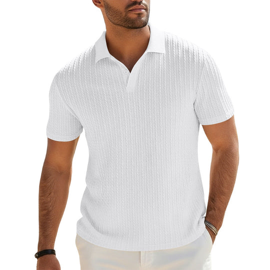Herren Feinstrick-Polo mit strukturiertem Zopfmuster und weichem Baumwollmix Shop Nory